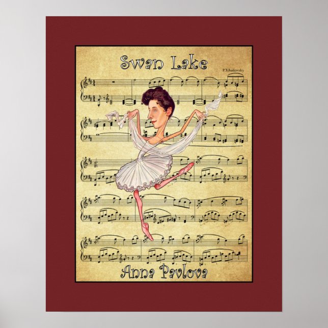 Poster Anna Pavlova ~ P.Tchaikovsky ~ Balé russo ~ (Frente)