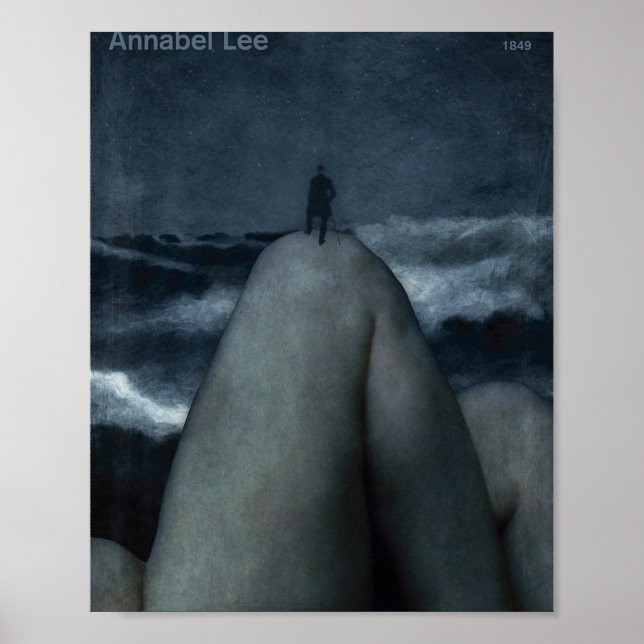 Poster Annabel Lee - Edgar Allan Poe Gothic Poetry Litera (Frente)