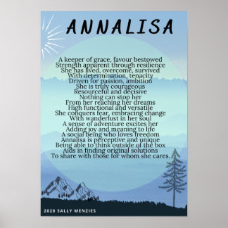 Poster "Annalisa" Nome Poema