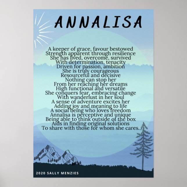 Poster "Annalisa" Nome Poema (Frente)