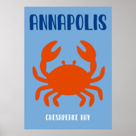 Poster Annapolis Bold Chesapeake Bay Crab Art Print