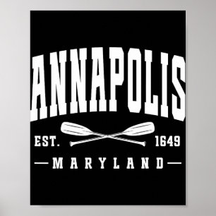 Poster Annapolis Maryland Est. 1649 Remos Cruzados Vela