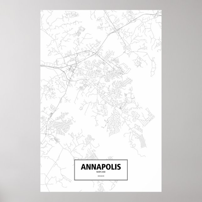 Poster Annapolis, Maryland (preto em branco) (Frente)