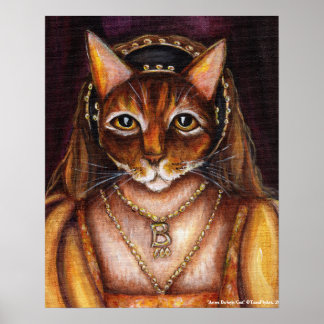 Pôster Anne Boleyn Cat Art Rei Henrique VIII Esposas Tudo