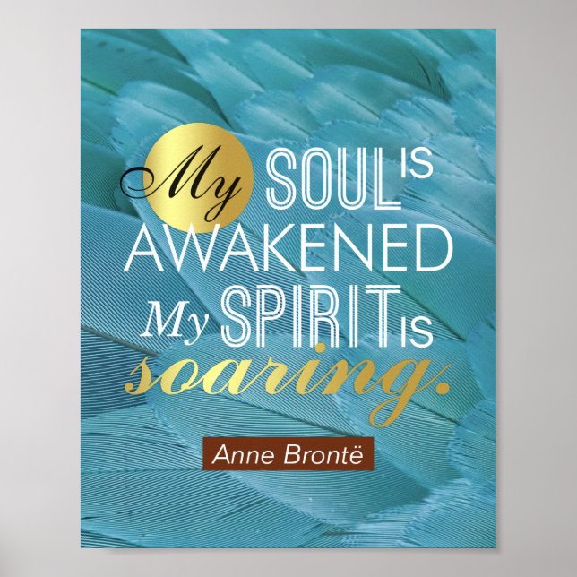 Poster Anne Bronte Poem Citação - Minha Alma está despert (Frente)