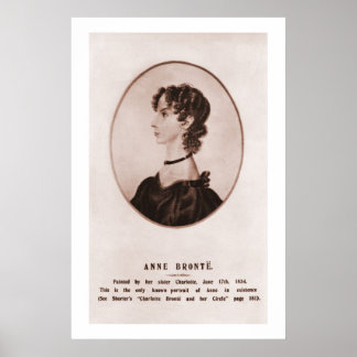 Pôster Anne Brontë portrait (sepia)