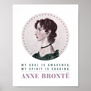 Poster Anne Bronte, Retrato e Citação Minha Alma está
