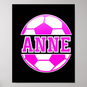 Poster Anne Nome Meninas Futebol Jogam Futebol Fã de Espo