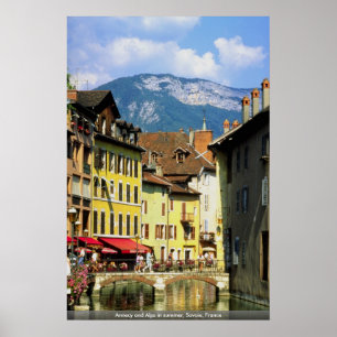 Poster Annecy e cumes no verão, Sabóia, France