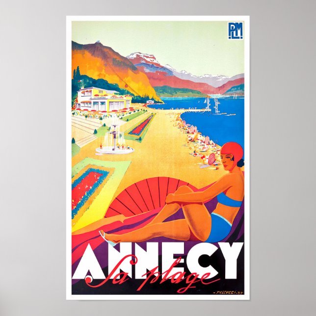 Poster Annecy France viagens vintage (Frente)