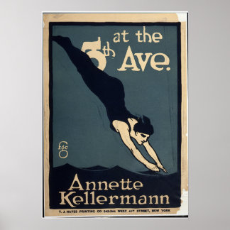 Poster Annette Kellerman Natação Dive Theatre Nova Iorque