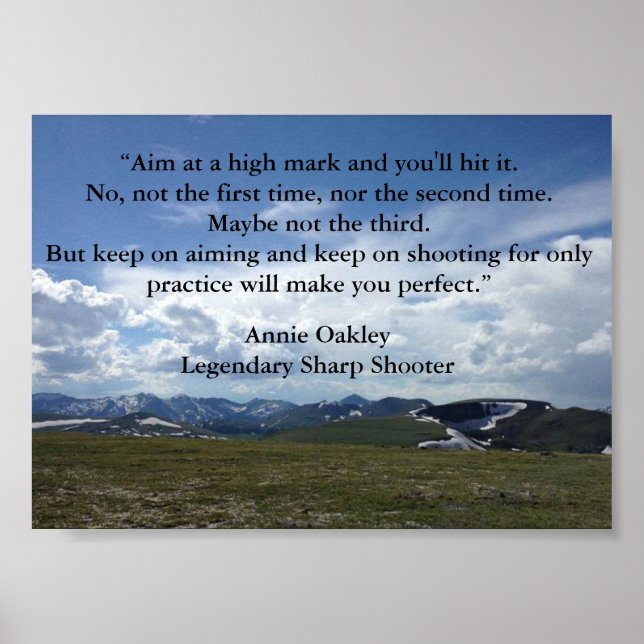 Poster Annie Oakley Inspiration Quote Girl Power (Frente)