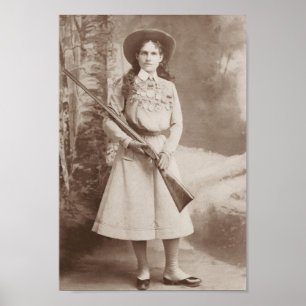 Poster Annie Oakley que guardara um rifle - 1899