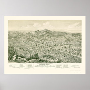Pôster Anniston, mapa panorâmico do AL - 1888