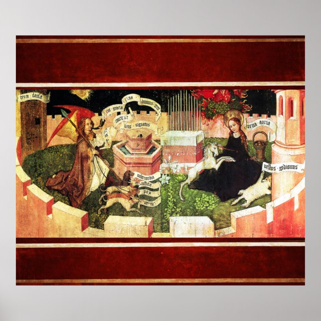 POSTER ANNUNCIATION AS THE MYSTICAL HUNT OF UNICORN (Frente)