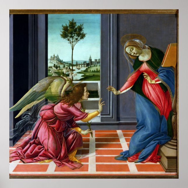 Pôster Annunciation by Sandro Botticelli (Frente)