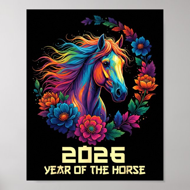 Poster Ano Cavalo Feliz Chinês 1 (Frente)