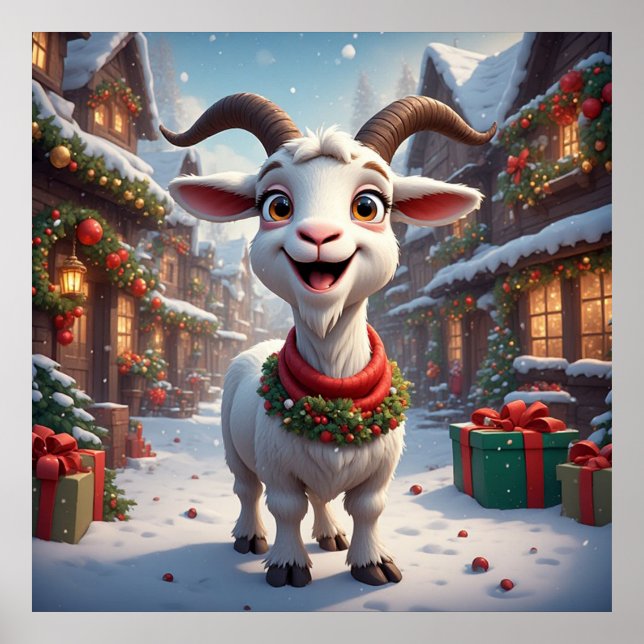 Poster 🎄 Ano do Bode 2027 Ideia de Presente de Natal 🐐 (Frente)