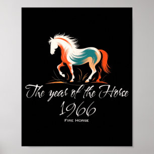 Poster Ano do Cavalo 1966 Cavalo de Fogo 1966 Aniversário