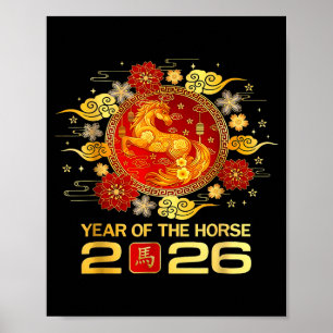 Poster Ano Do Cavalo 2026 Ano Novo Chinês 2026 Família