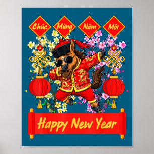 Poster Ano do Cavalo 2026 Ano Novo Lunar Vietnamita 2