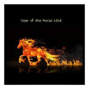Pôster Ano do Cavalo 2026 (Cavalo de Fogo)