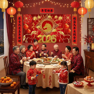 Poster Ano do Cavalo Ano Novo Chinês 2026