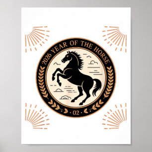 Poster Ano do Cavalo de Fogo 2026 Ano Novo Chinês Festivo