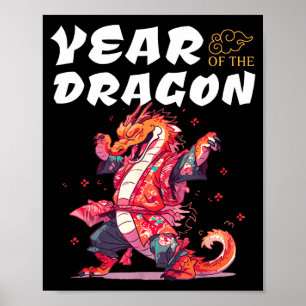 Poster Ano Do Dragão Dragões Divertidos Si Zodíaco Chinês