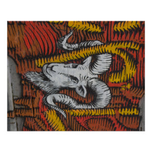 Pôster Ano Do Grafite De Ram De Ovinos Caprinos