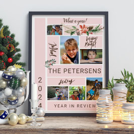 Poster Ano em Revisão do Álbum de Colagem de Fotos da Fam