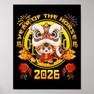 Poster Ano Novo 2026 Cavalo Chinês O Ano do Cavalo