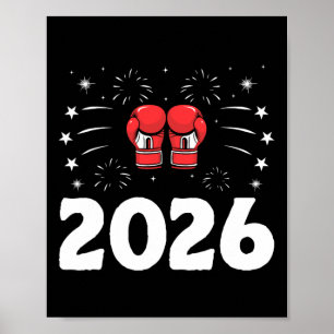 Poster Ano Novo 2026 Força Esportiva Boxer Gym Athlete Bo