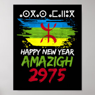 Poster Ano Novo Amazigh 2975 Bandeira Amazigh Feliz Yenna