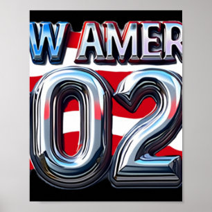 Poster Ano Novo América 2025 Patriot Metal Líquido Des