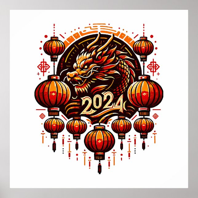 Poster ano novo chinês 2024 (Frente)