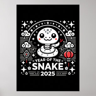 Poster Ano Novo Chinês 2025 Ano do Ano Lunar do Cobra