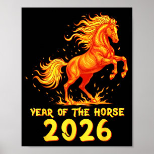 Poster Ano Novo Chinês 2026 Cavalo Feliz Ano Novo Chinês