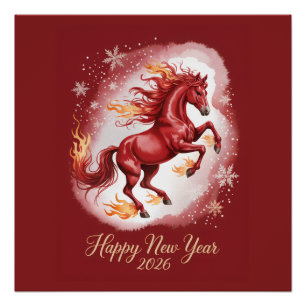 Pôster Ano Novo Chinês do Cavalo 2026