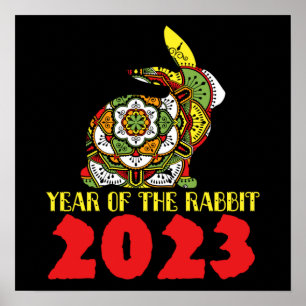 Poster Ano Novo Chinês do Coelho 2023