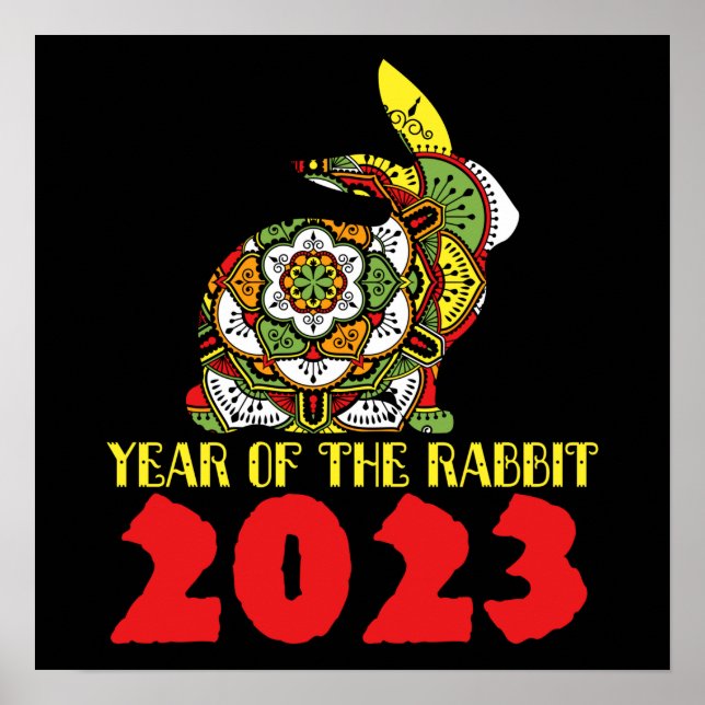 Poster Ano Novo Chinês do Coelho 2023 (Frente)
