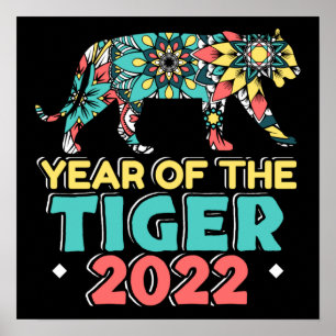 Poster Ano Novo Chinês do Tigre 2022 - Mandala