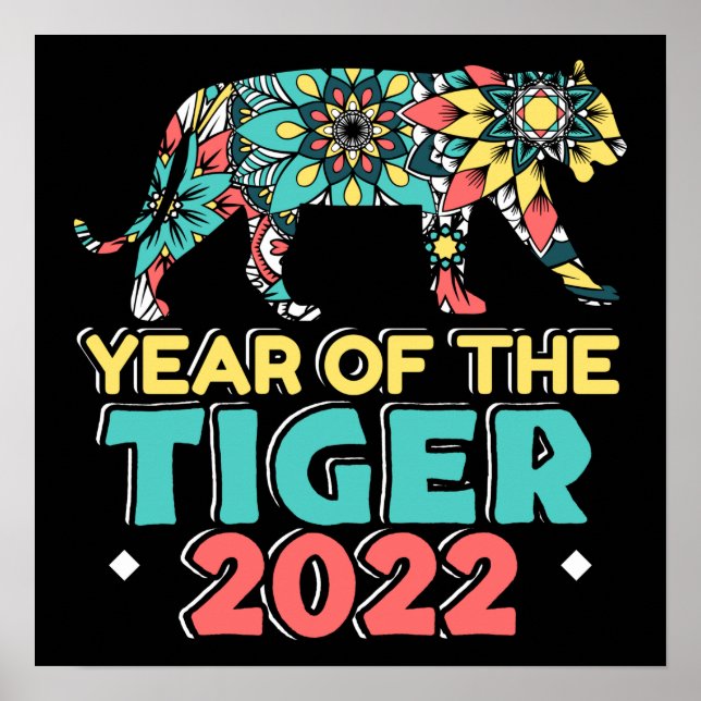 Poster Ano Novo Chinês do Tigre 2022 - Mandala (Frente)