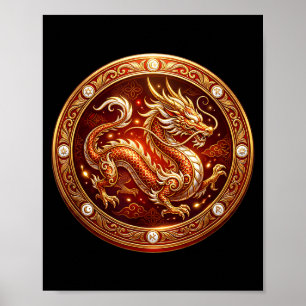 Poster Ano Novo Chinês Incrível do Dragão Ano Novo Chinês