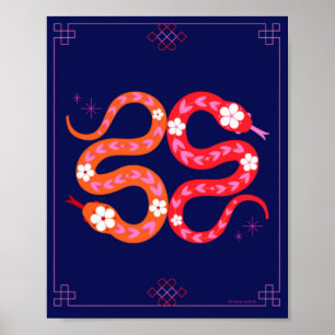 Poster Ano Novo Lunar - Ano Novo Chinês da Cobra