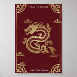 Poster Ano Novo Lunar Chinês Do Dragão