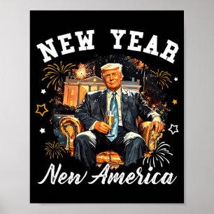 Poster Ano Novo Nova América Feliz Ano Novo 2026 Divertid