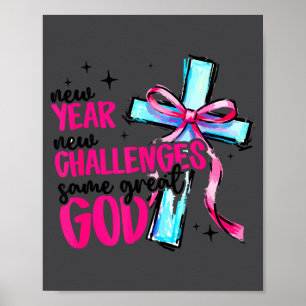 Poster Ano Novo Novos Desafios Mesmo Grande Deus Feliz An