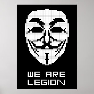 Poster Anônimo Somos Legião Pixel Art