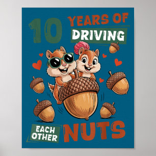 Poster Anos 10º Aniversário de Casamento 10 Casal